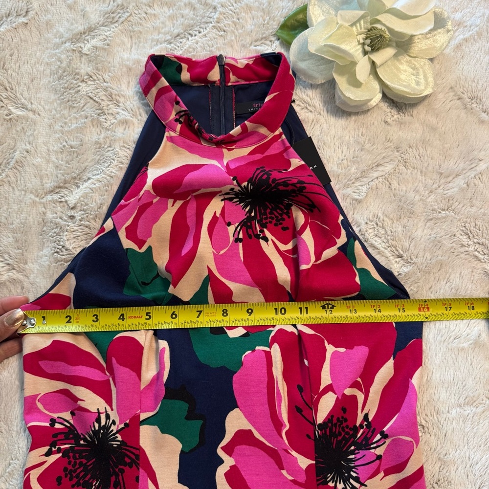 Trina Turk Floral Sheath Halter Dress Sz 6 - Picture 12 of 13